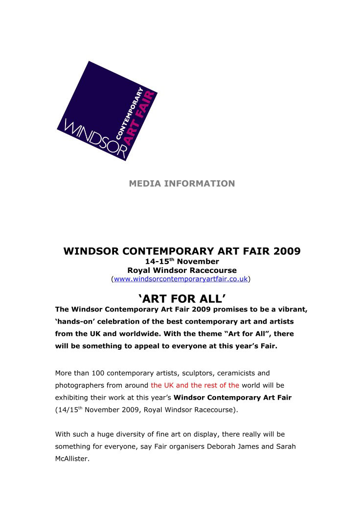 WINDSOR CONTEMPORARY ART FAIR Over - Galleries magazine