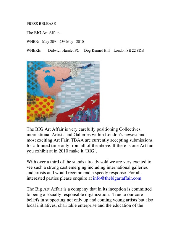 THE BIG ART AFFAIR Artist and Gallery Submissions - Galleries magazine